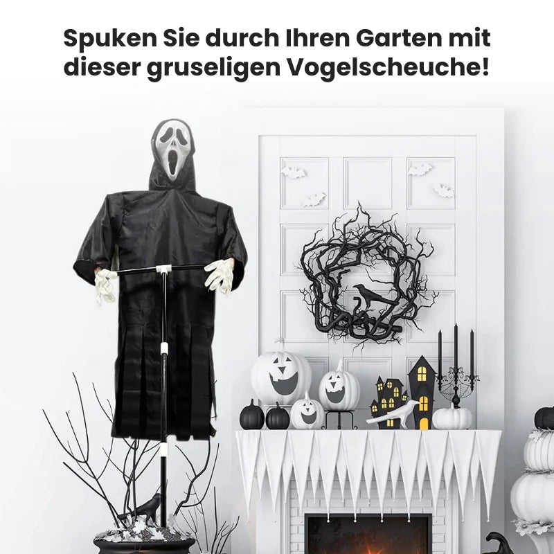 Vogelscheuche aus Eisen 200cm – Wetterfester Gartenschutz gegen Vögel und Rehe