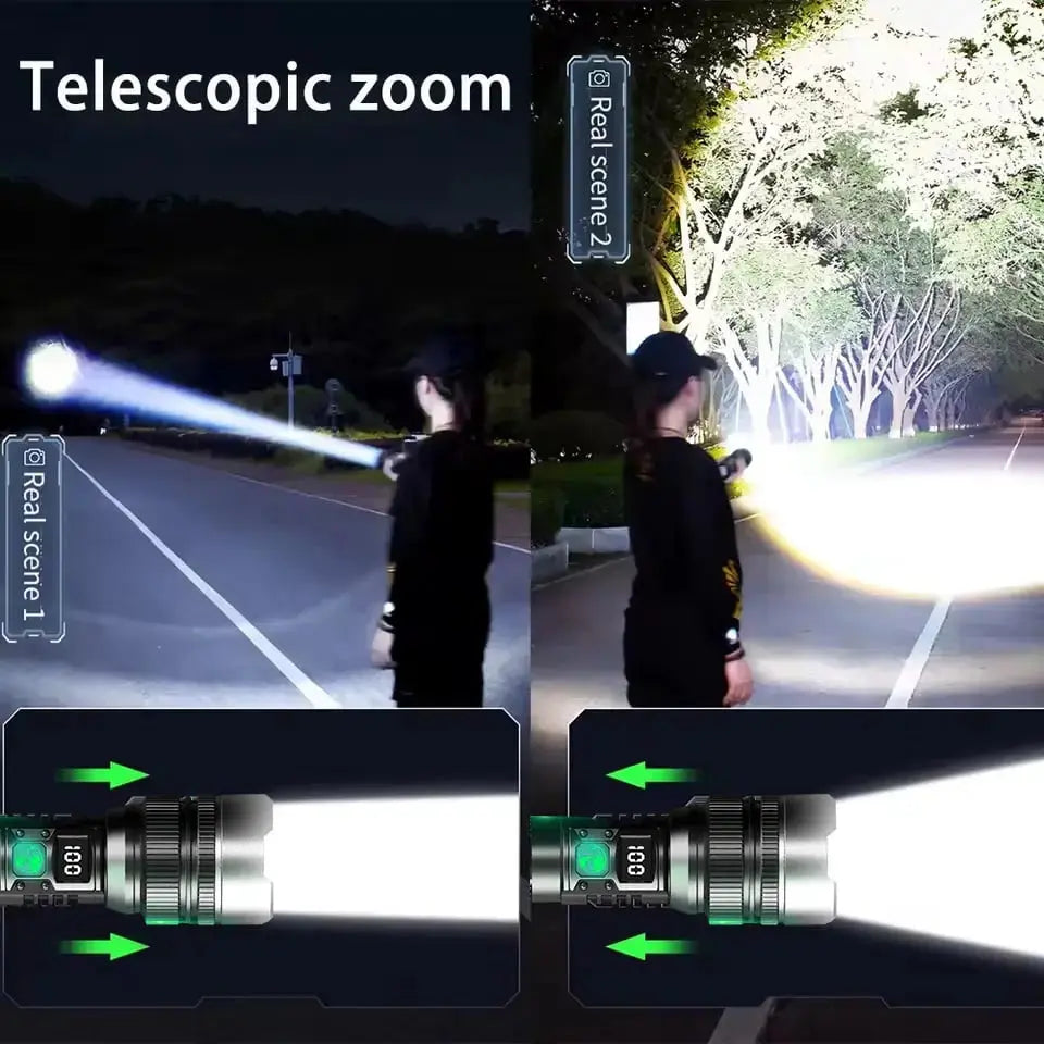 LED Taschenlampe wiederaufladbar - wasserfest mit Zoom-Funktion