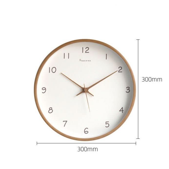 Analoge Holz-Wanduhr mit geräuschlosem Uhrwerk – 25 cm