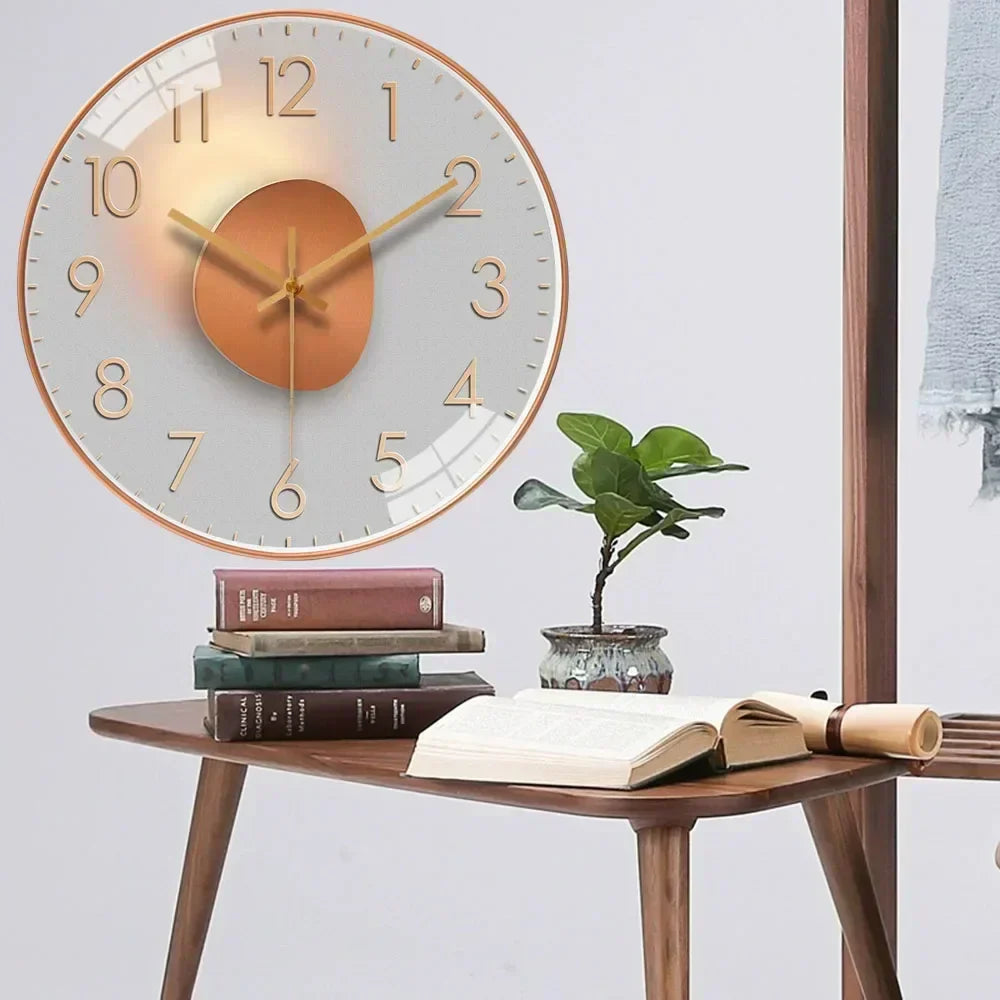 Lautlose Wanduhr mit elegantem Design für Schlafzimmer
