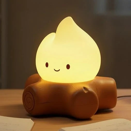 LED-Tischlampe mit Flammeneffekt und Weißem Rauschen