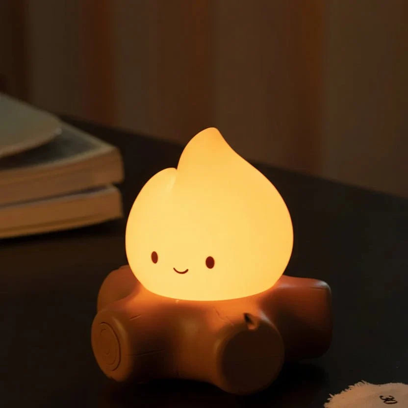 LED-Tischlampe mit Flammeneffekt und Weißem Rauschen
