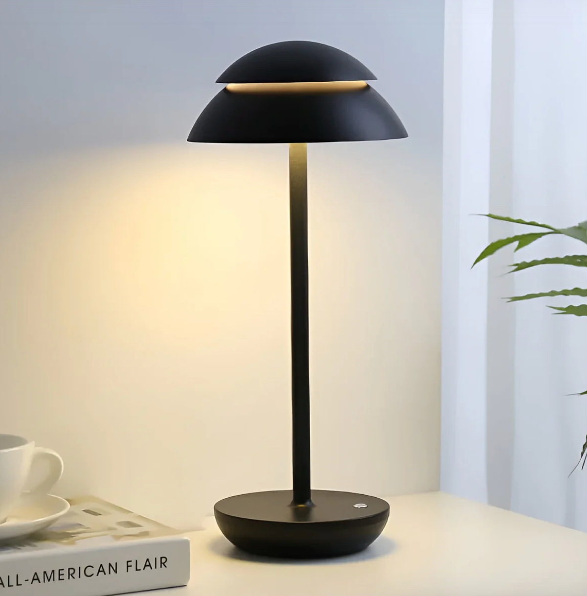 Kabellose Tischleuchte Pilz-Design dimmbar per Touch