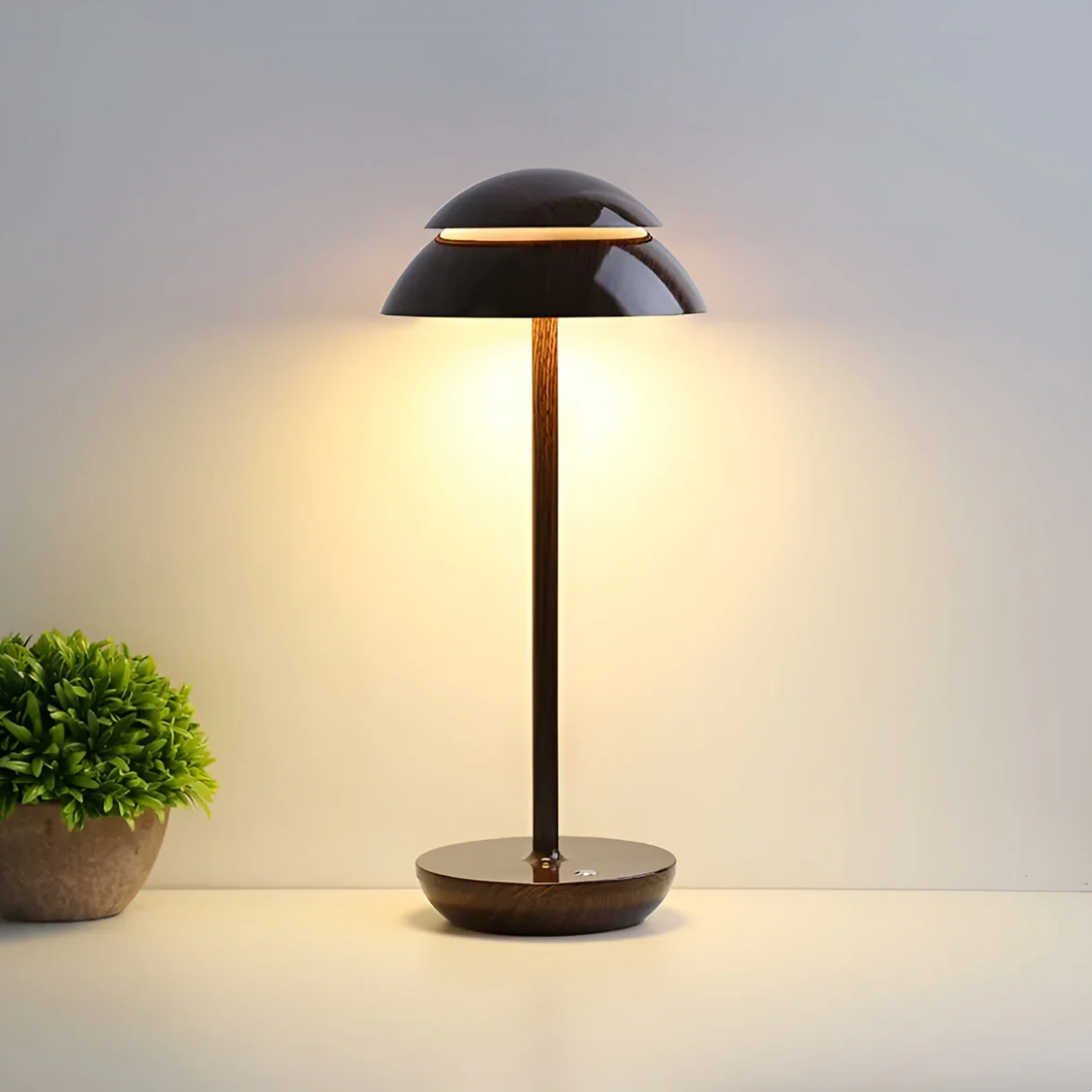 Kabellose Tischleuchte Pilz-Design dimmbar per Touch