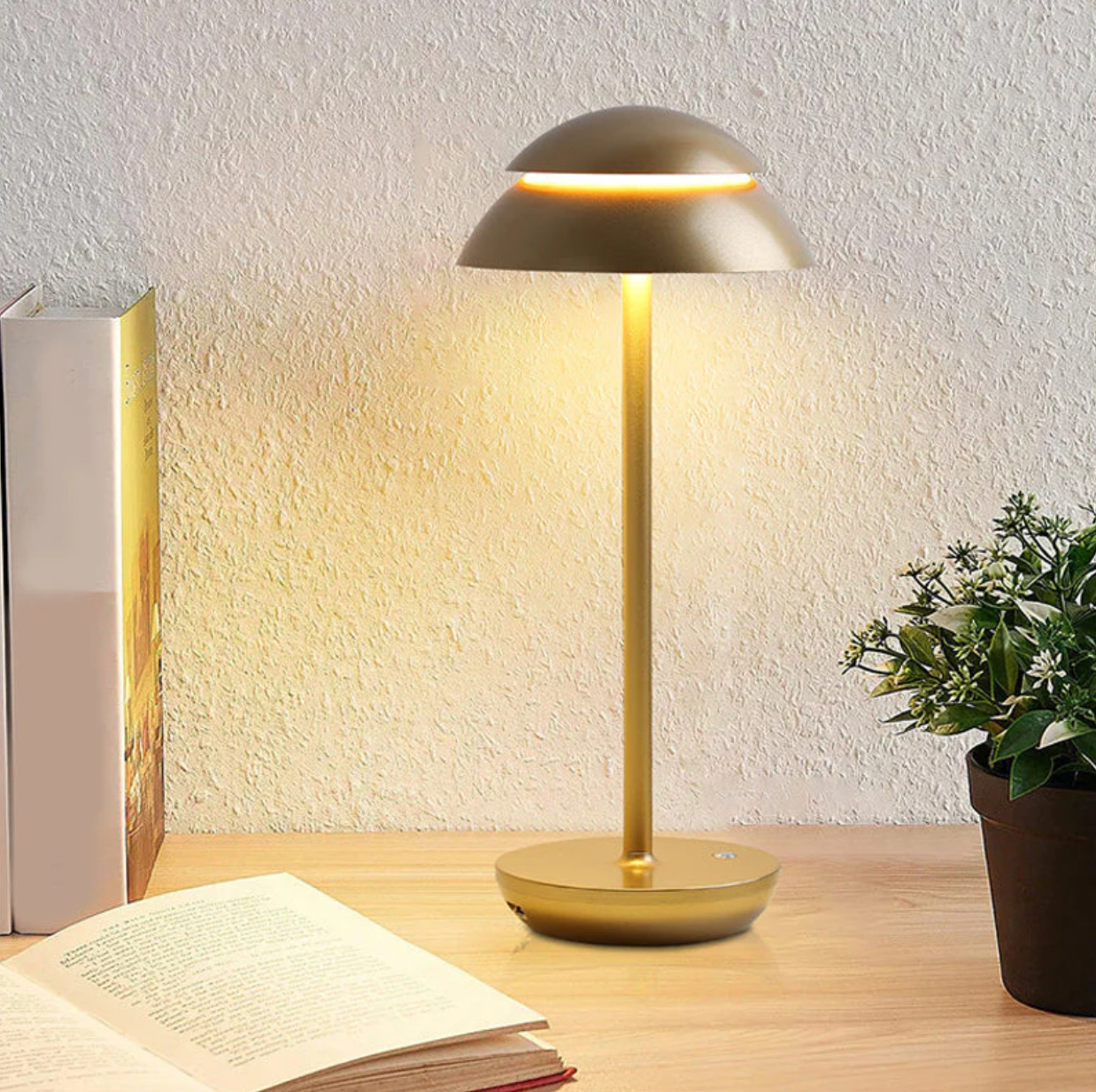 Kabellose Tischleuchte Pilz-Design dimmbar per Touch
