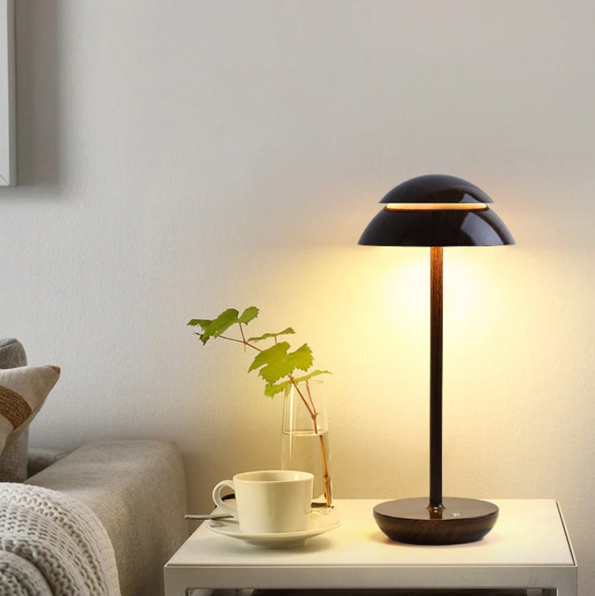 Kabellose Tischleuchte Pilz-Design dimmbar per Touch