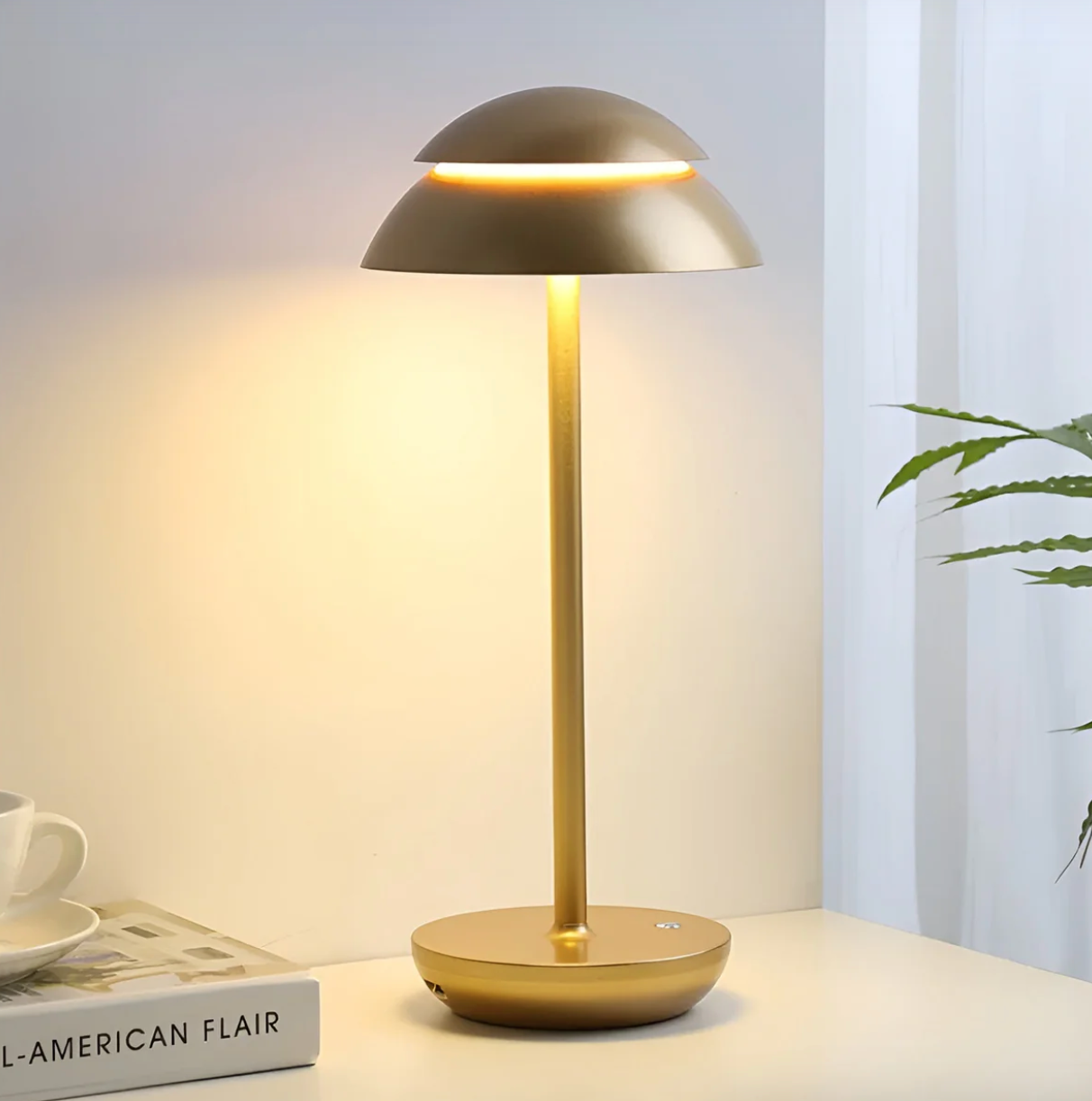 Kabellose Tischleuchte Pilz-Design dimmbar per Touch