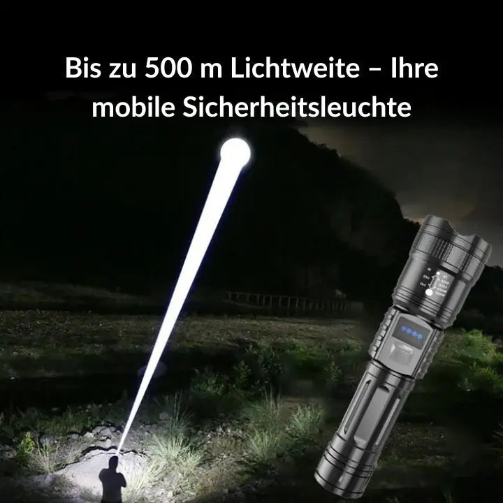 LED Taschenlampe wiederaufladbar - wasserfest mit Zoom-Funktion
