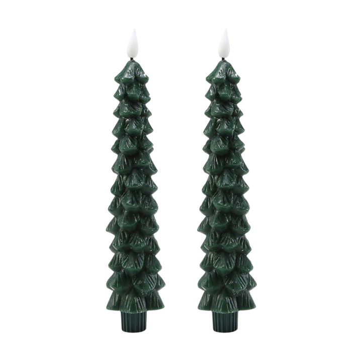 Kerze Tannenform mit Flammeneffekt und Fernbedienung