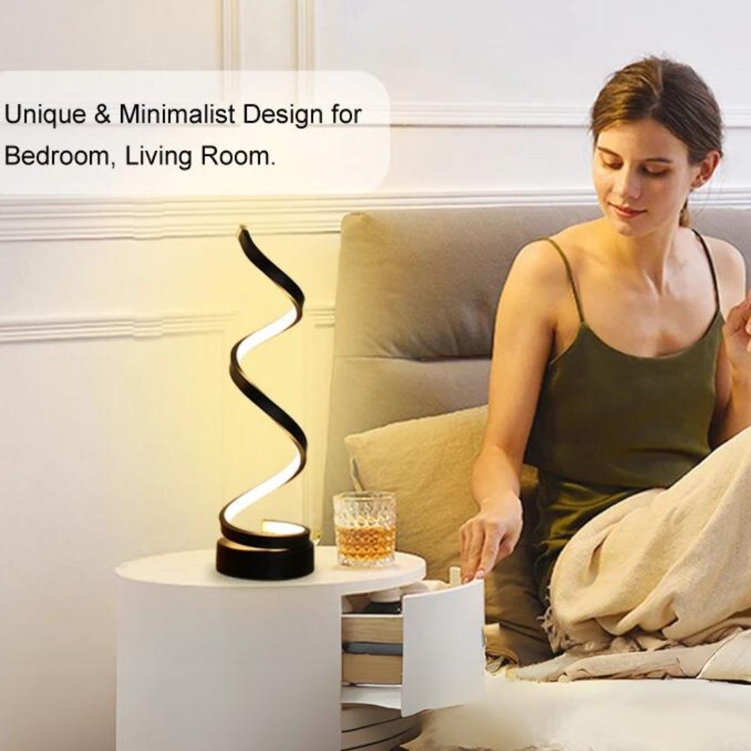 LED Tischlampe dimmbar Touch Spiraldesign Schreibtischlampe Nachttisch