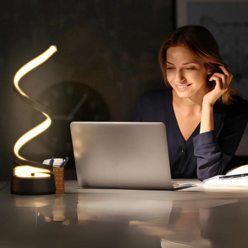 LED Tischlampe dimmbar Touch Spiraldesign Schreibtischlampe Nachttisch