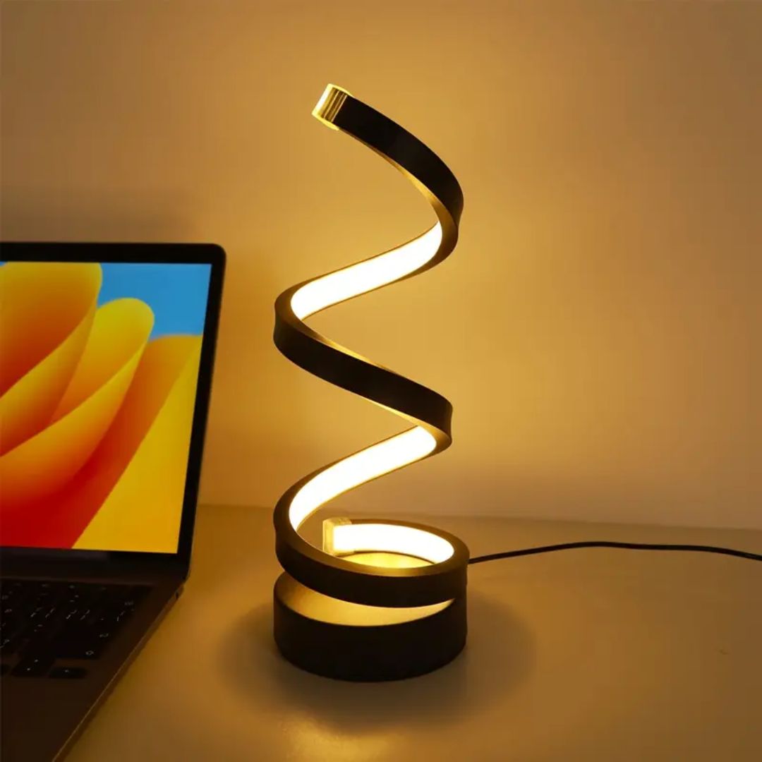 LED Tischlampe dimmbar Touch Spiraldesign Schreibtischlampe Nachttisch