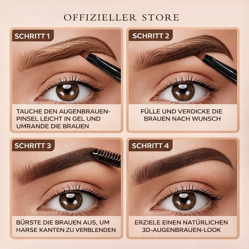 Augenbrauen Liner Creme mit Pinsel für vollere natürliche Brauen