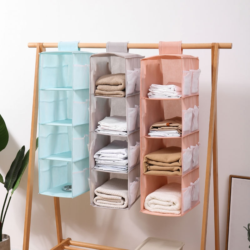 Hängender Kleiderschrank Organizer mit Etagen – faltbar