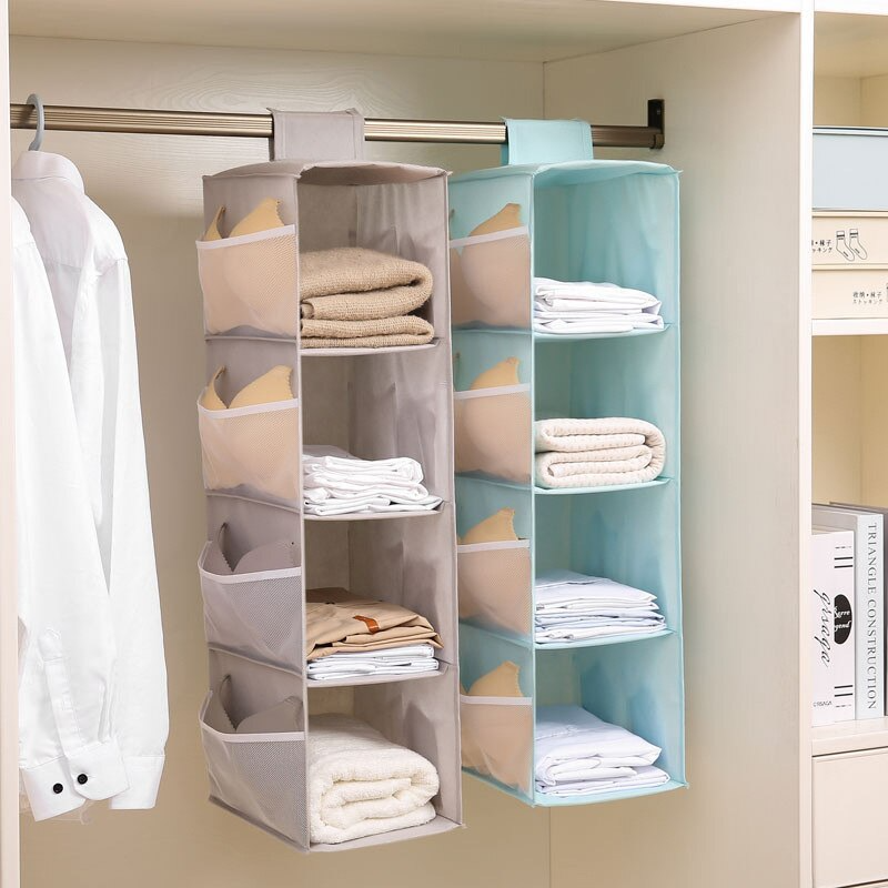 Hängender Kleiderschrank Organizer mit Etagen – faltbar