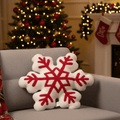 Schneeflocken Plüschkissen - Weihnachtsdeko Sofakissen Winter