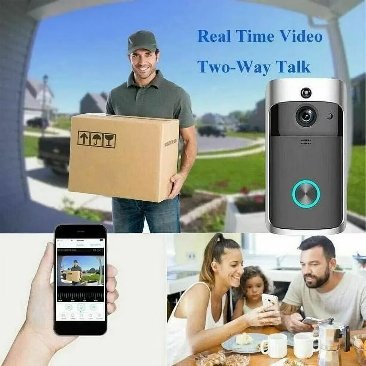 WLAN Video Türklingel mit HD Nachtsicht und Zwei-Wege-Audio