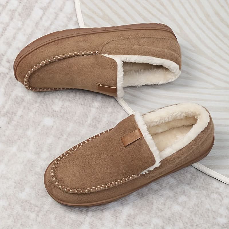 Warme Herren Hausschuhe aus Kunstwoll – Loafer für Winter