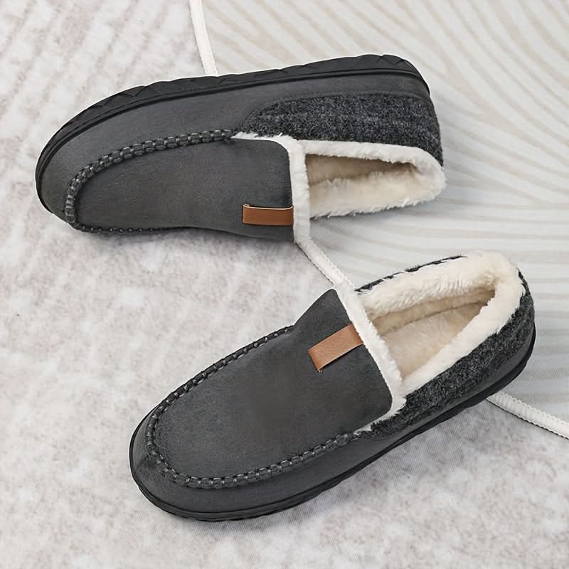 Warme Herren Hausschuhe aus Kunstwoll – Loafer für Winter