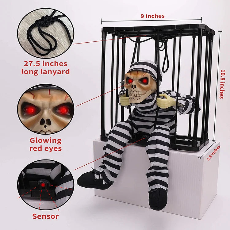 Elektrischer Horrorschädel Halloween Dekoration mit Bewegungssensor