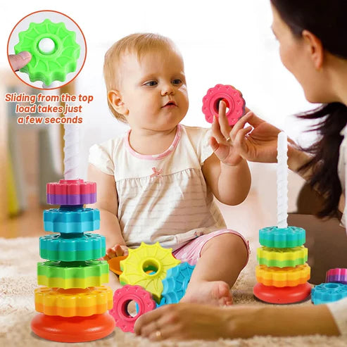 Stapelturm Baby Lernspielzeug - Motorik Förderung ab 6 Monate