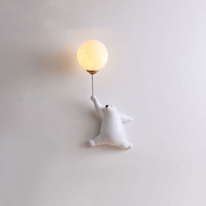 LED Wandlampe Bär mit Ballon – Warmweiße Kinderlampe für Kinderzimmer