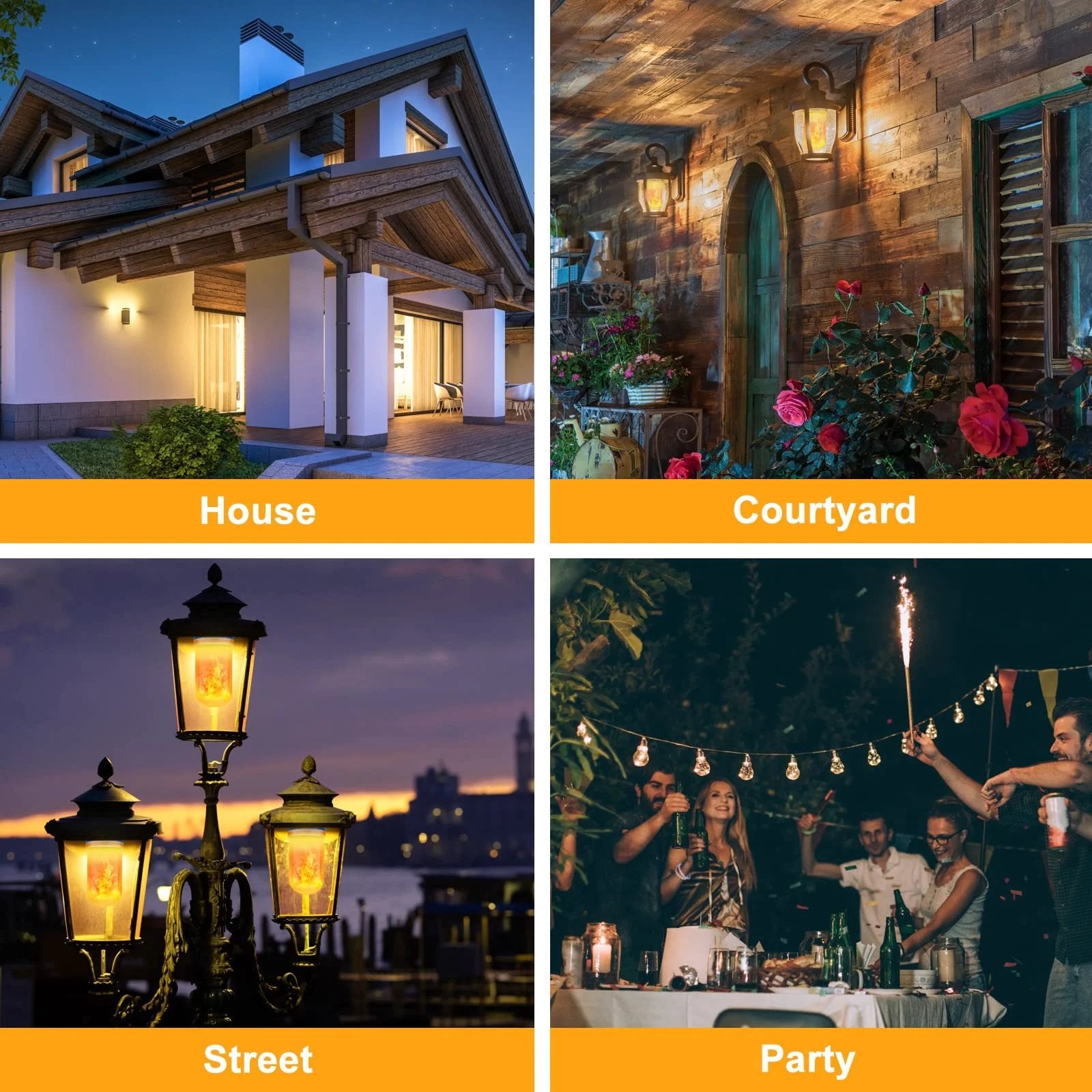 LED Flammen Glühbirne E26 - Flammeneffekt Leuchtmittel für Atmosphäre