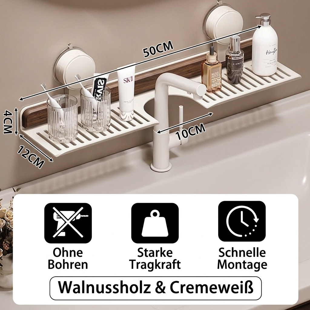Badezimmerregal ohne Bohren – Saugnapf Duschregal mit Saugnapf