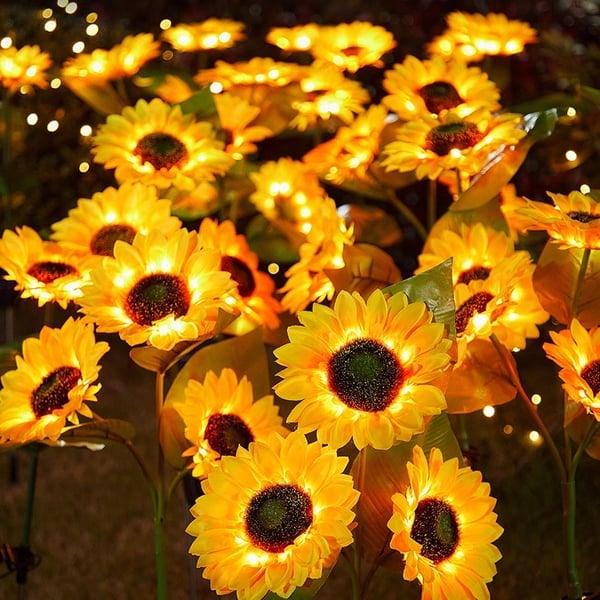 Solar Sonnenblumen Gartenlichter - Warmweiß LED Außenbeleuchtung