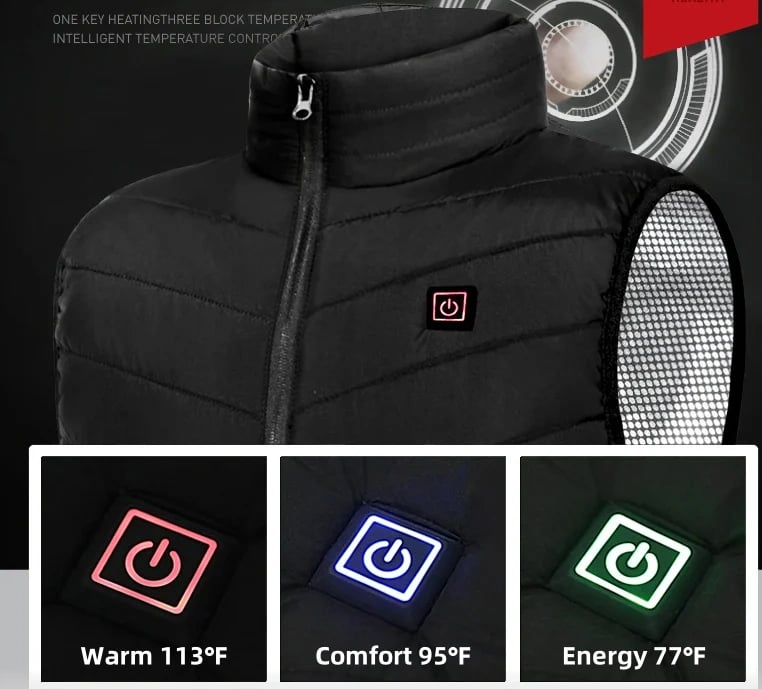 Beheizbare Weste mit Akku - Beheizte Outdoor Jacke wasserdicht