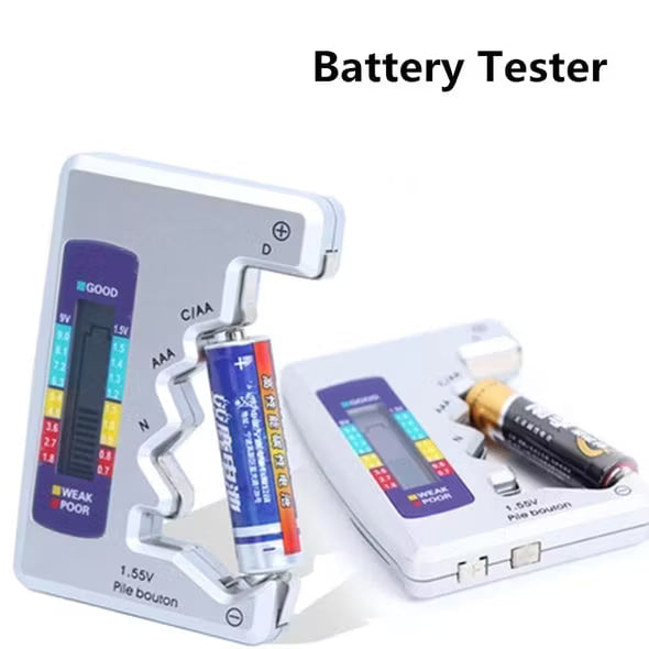 Batterietester für AA, AAA, C, D & 9V – Präziser Ladezustand-Checker