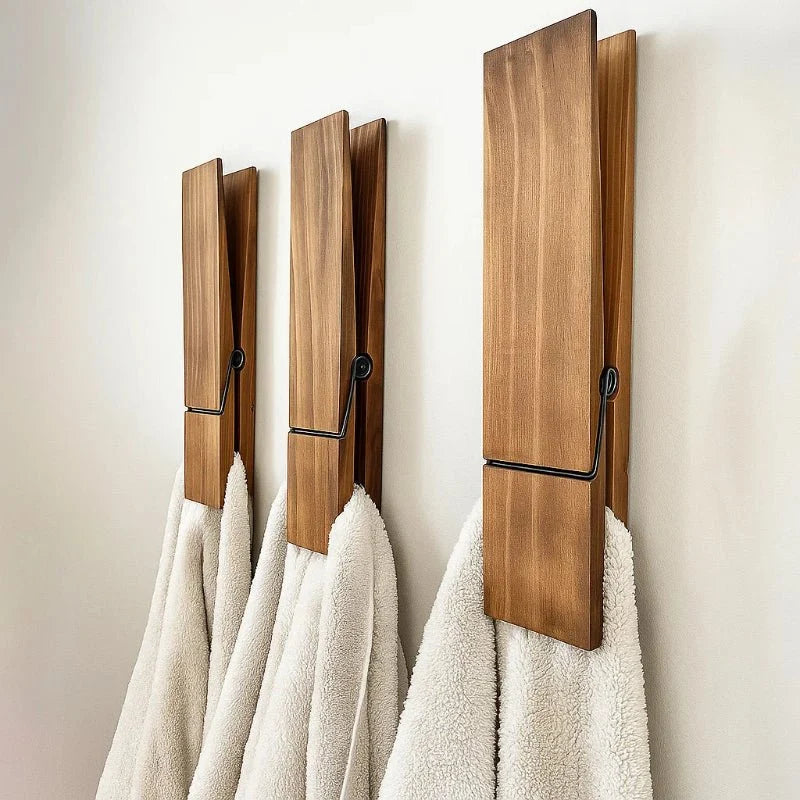 Handtuchhalter aus Holz – Stilvoller Clip für Badezimmer