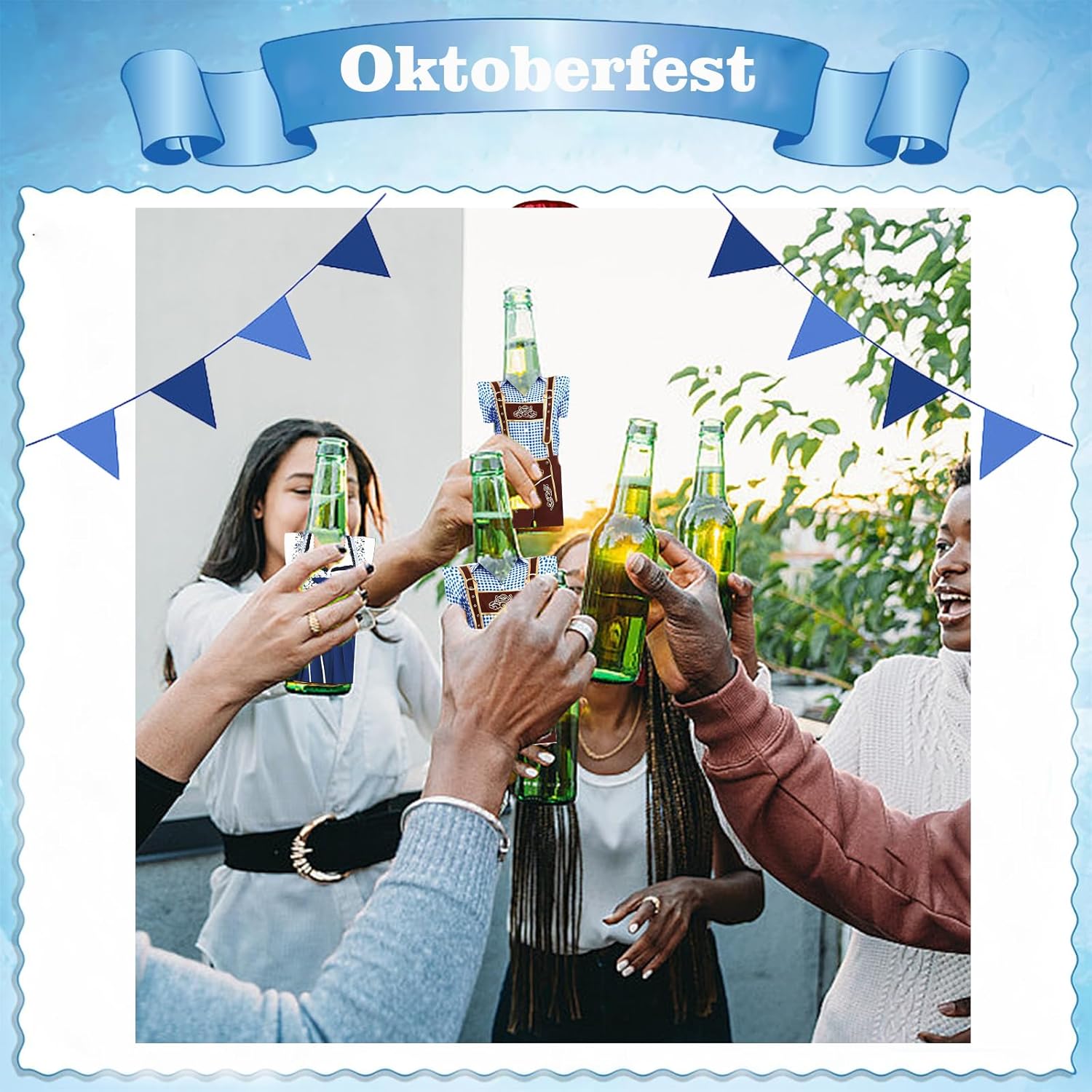 Flaschenkühler Set Neopren Oktoberfest Dirndl Lederhosen 6 Stück
