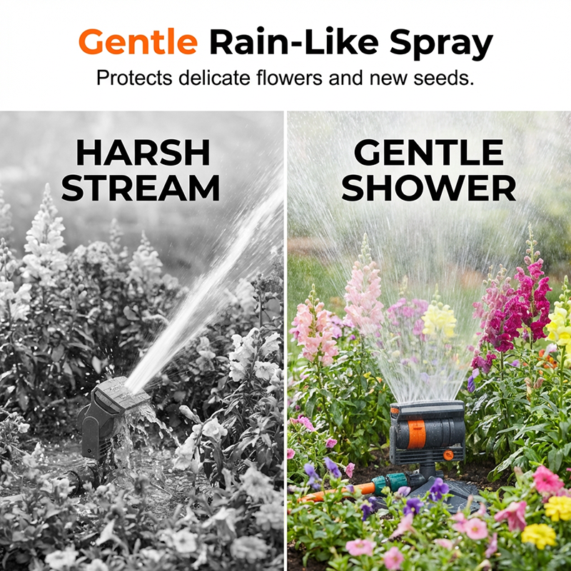 Gartensprinkler mit verstellbarem Sprühkopf – gleichmäßige Rasenbewässerung