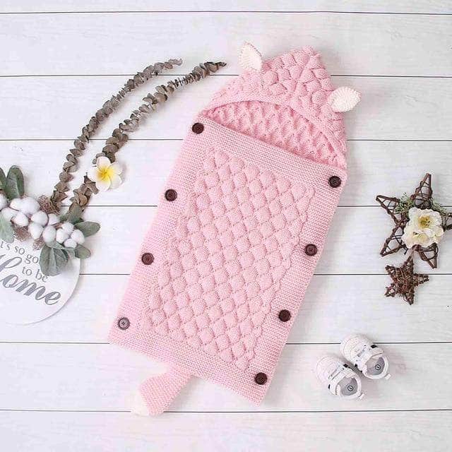 Gestrickter Baby-Schlafsack mit Öhrchen – Atmungsaktiv & Bequem