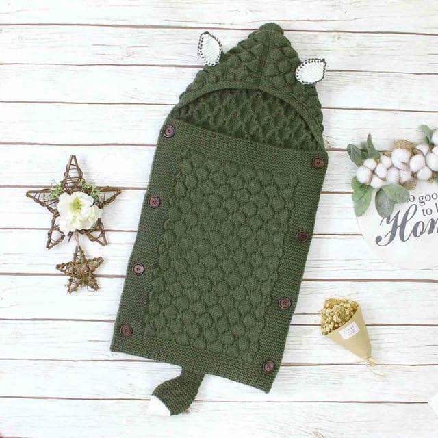 Gestrickter Baby-Schlafsack mit Öhrchen – Atmungsaktiv & Bequem