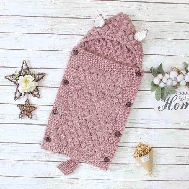 Gestrickter Baby-Schlafsack mit Öhrchen – Atmungsaktiv & Bequem