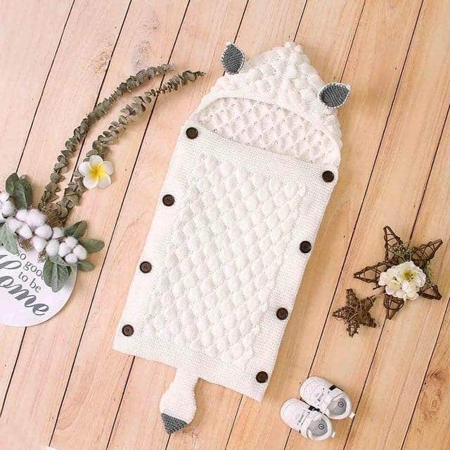 Gestrickter Baby-Schlafsack mit Öhrchen – Atmungsaktiv & Bequem