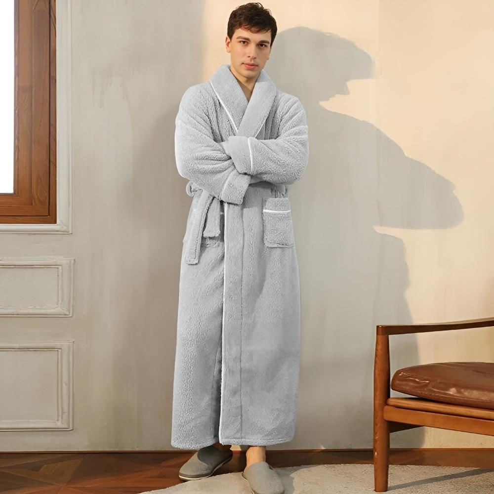 Langer Bademantel mit Schalkragen – kuschelig warm für Damen und Herren