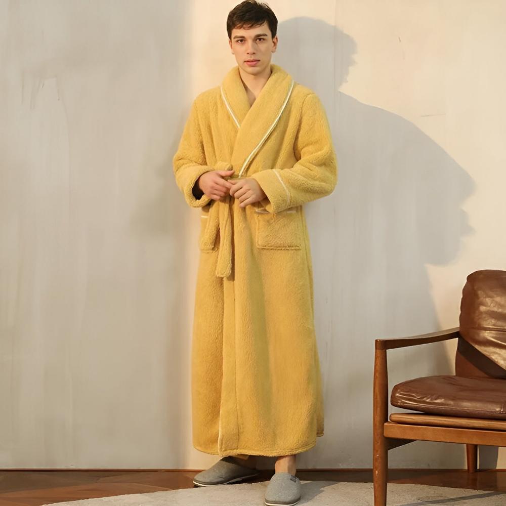 Langer Bademantel mit Schalkragen – kuschelig warm für Damen und Herren