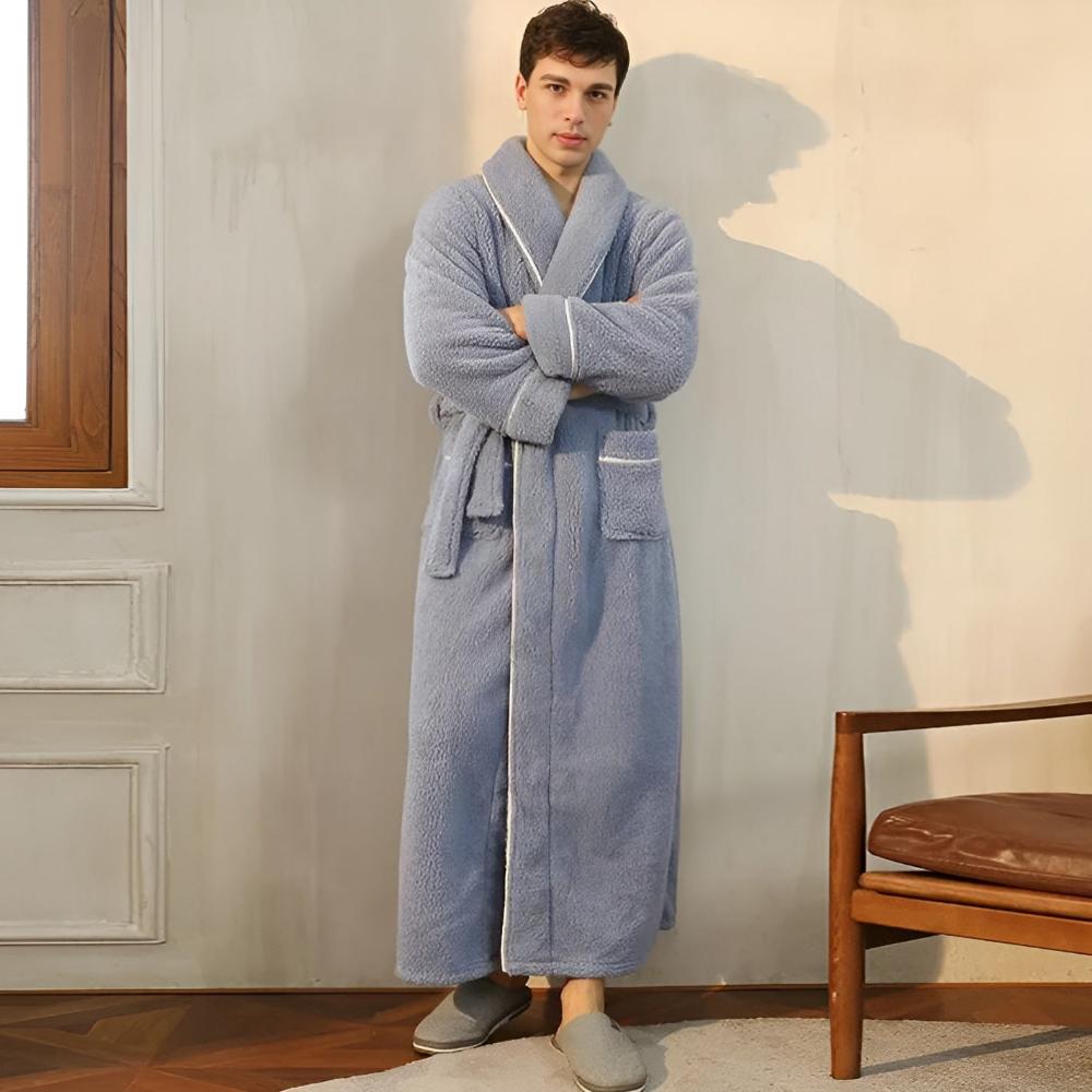 Langer Bademantel mit Schalkragen – kuschelig warm für Damen und Herren