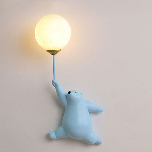 LED Wandlampe Bär mit Ballon – Warmweiße Kinderlampe für Kinderzimmer
