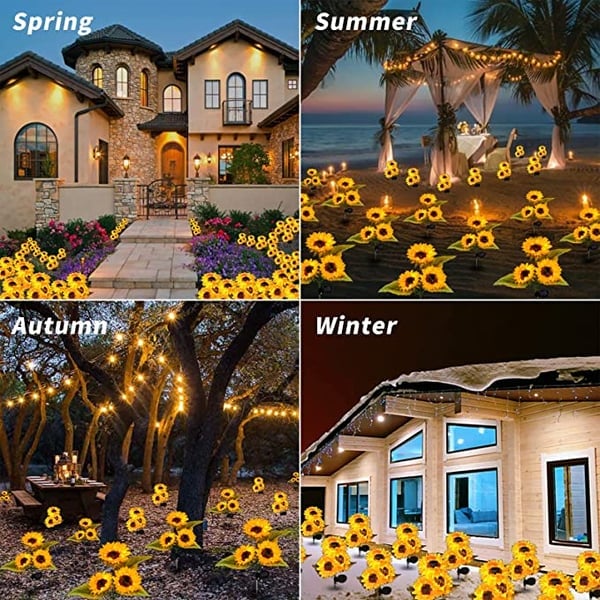 Solar Gartenleuchten Sonnenblumen LED Warmweiß IP65 Wetterfest