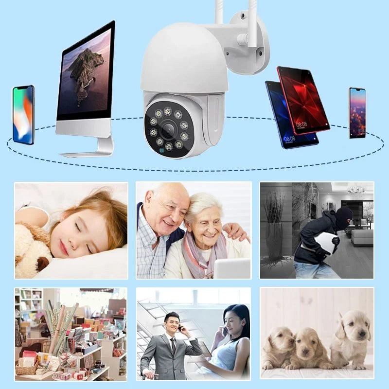 Kabellose Überwachungskamera 1080P mit Nachtsicht und Zwei-Wege-Audio