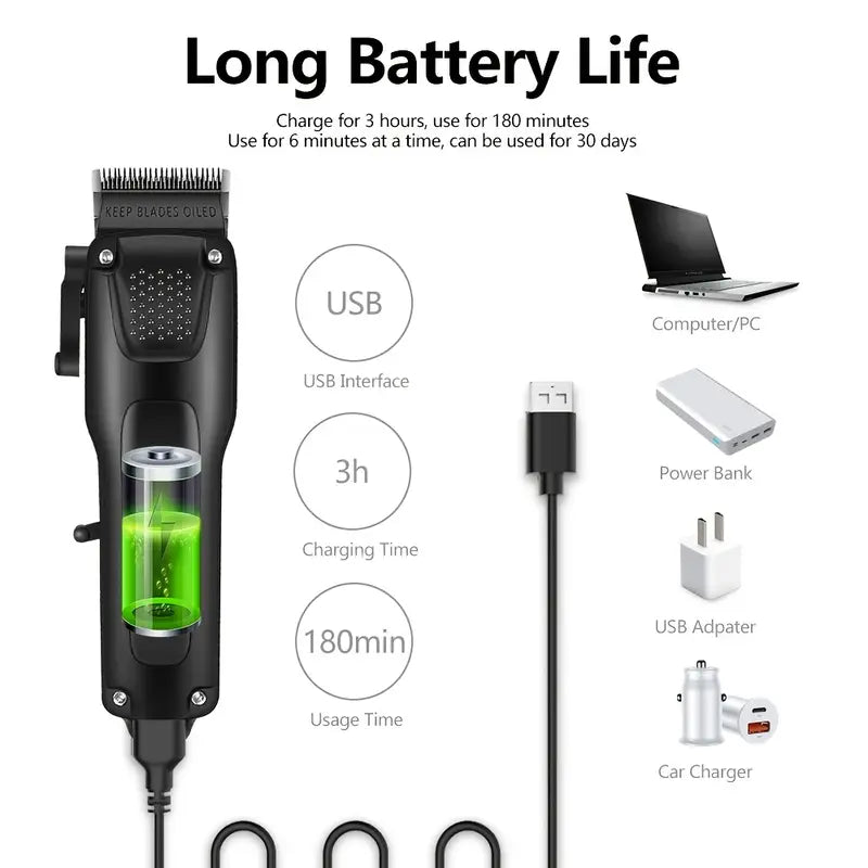Bart- und Haarschneider Set Kabellos - 3in1 Trimmer USB Aufladbar