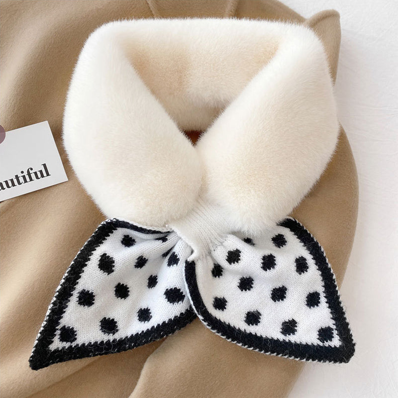Plüsch Schal Damen Winter - Weicher Halswärmer mit Kunstfell