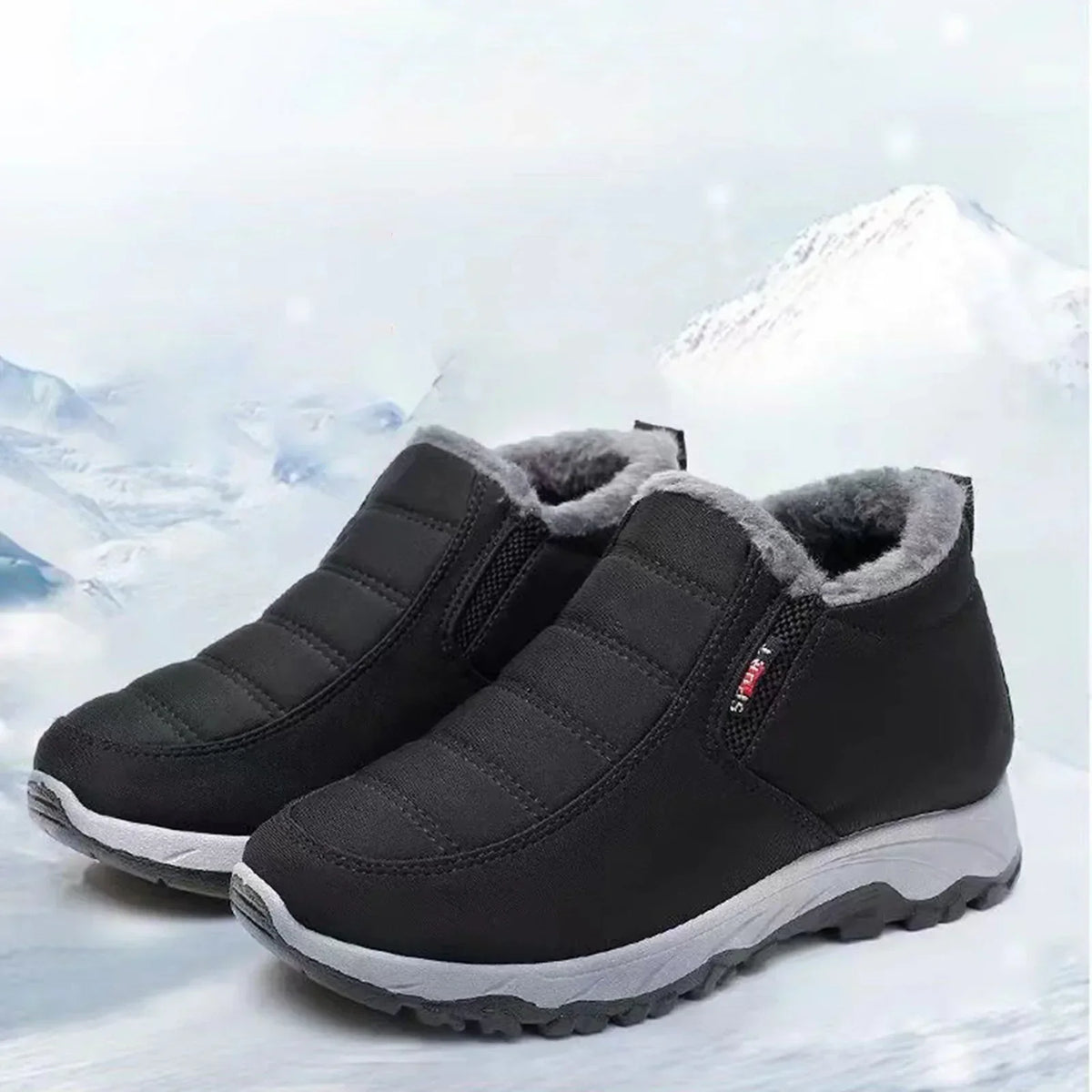 Gefütterte Damen Winterstiefel zum Reinschlüpfen wasserabweisend