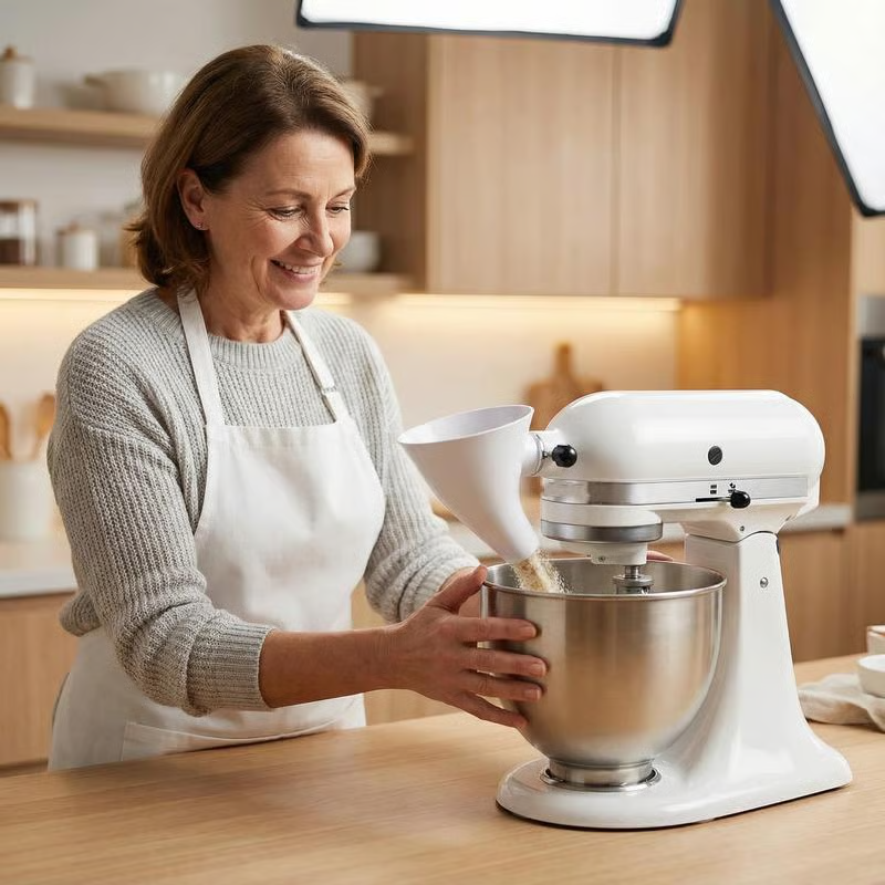 trichter Küchenmaschine - Verschüttungsfreies Backen