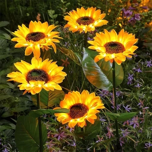 Solar Gartenleuchten Sonnenblumen LED Warmweiß IP65 Wetterfest