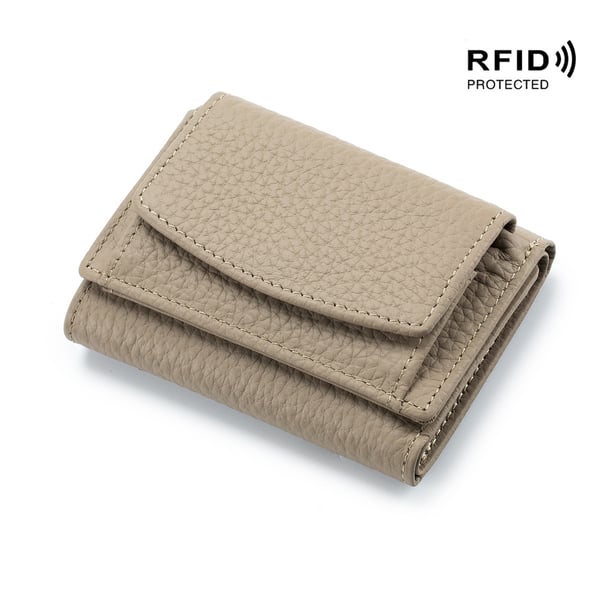 Kompakte RFID-Schutz Geldbörse Unisex Leder Mini Portemonnaie
